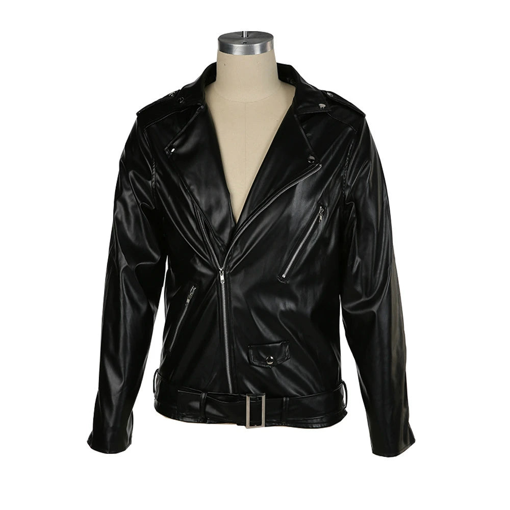 Herren Schlank Passform Bikerjacke mit Reißverschluss | Lässig