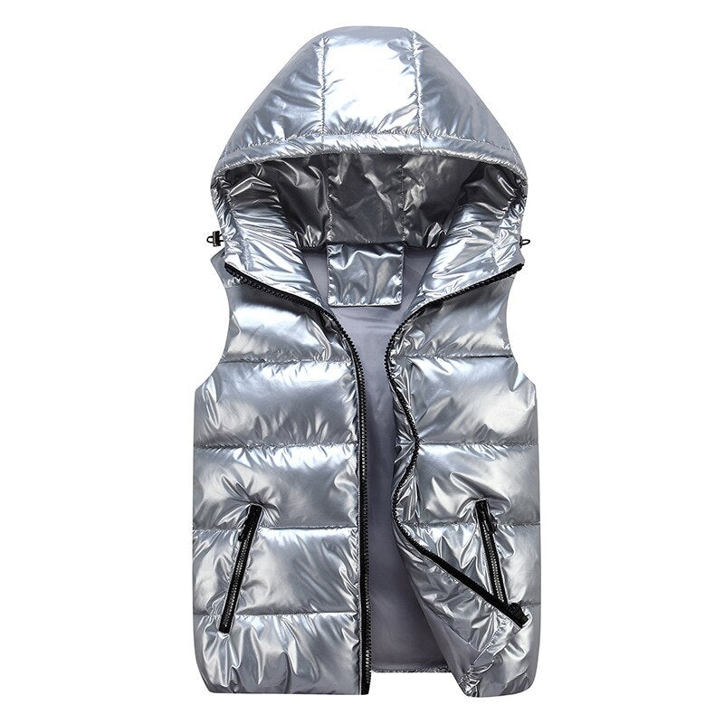 Herren Puffer Ärmellos Weste | Glänzend