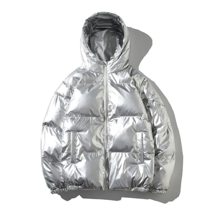 Herren Glänzende Puffer Jacke | Warme