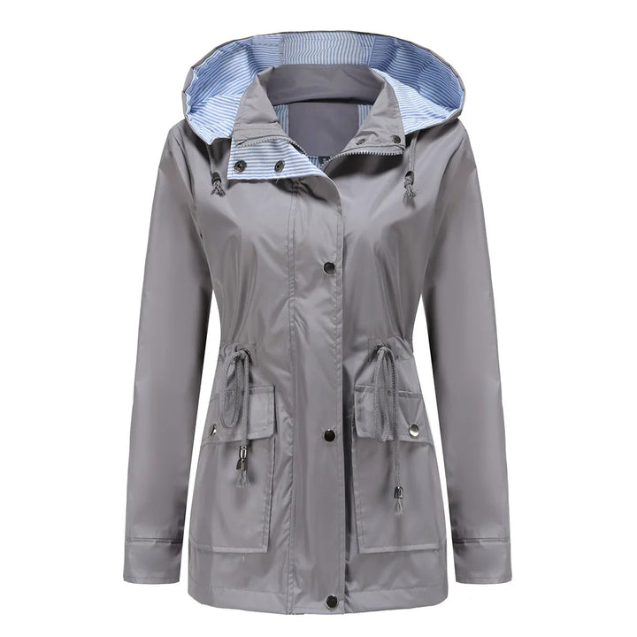 Regenjacke mit Kapuze für Damen | Mit Reißverschluss