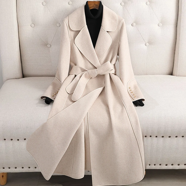 Damen Langer Trench Mantel mit Gürtel | Winter