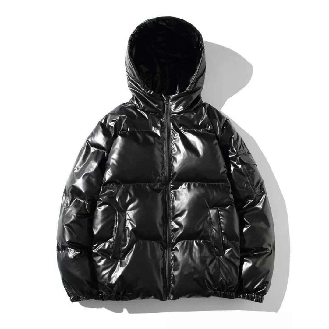 Herren Glänzende Puffer Jacke | Warme