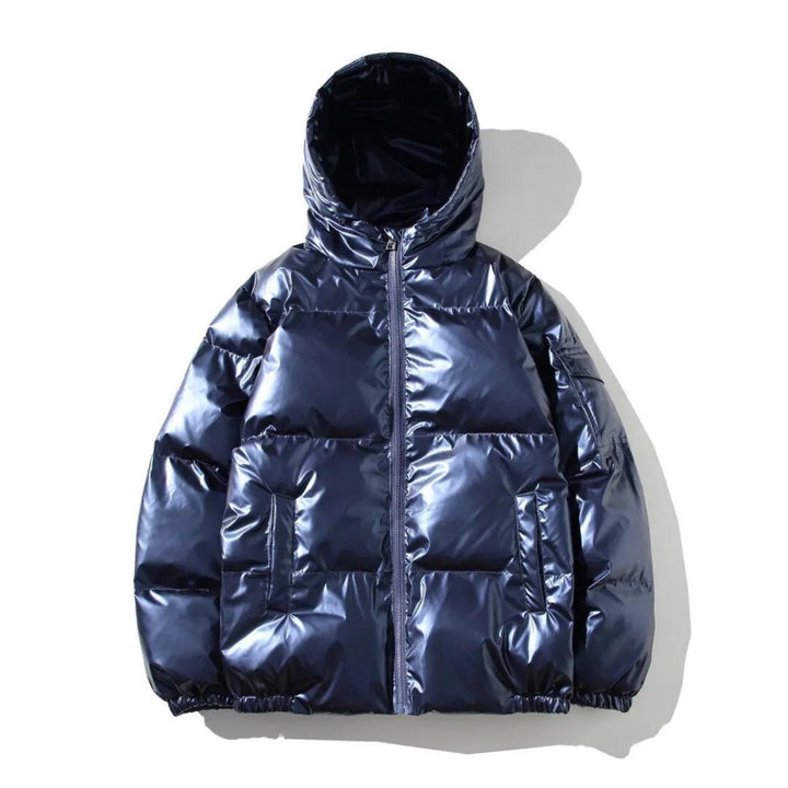 Herren Glänzende Puffer Jacke | Warme