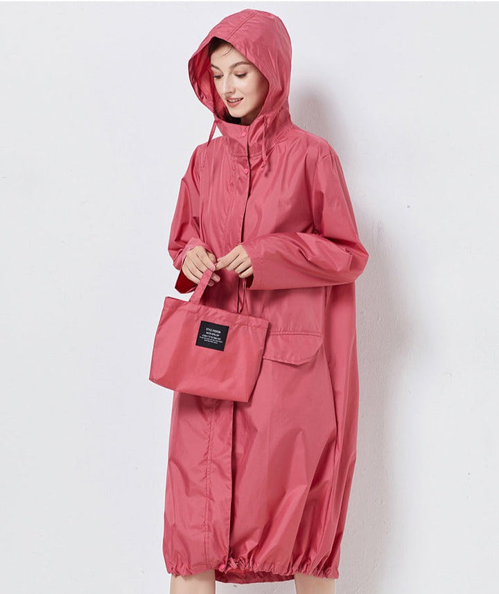 Lange Wasserdichte Regenjacke für Damen | Moderne