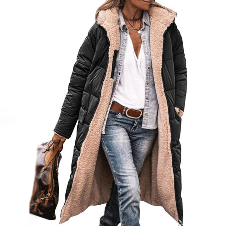 Damen Lange Puffer Jacke | Kapuze