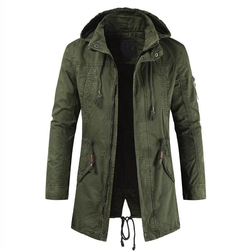 Herren Lange Reißverschlussjacke | Kapuze