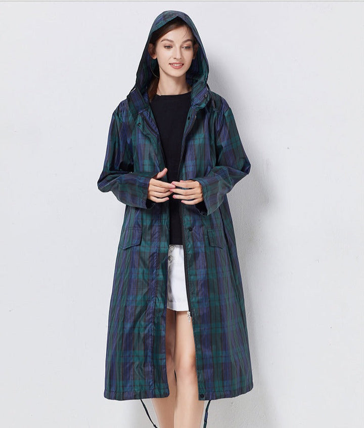 Lange Wasserdichte Regenjacke für Damen | Moderne