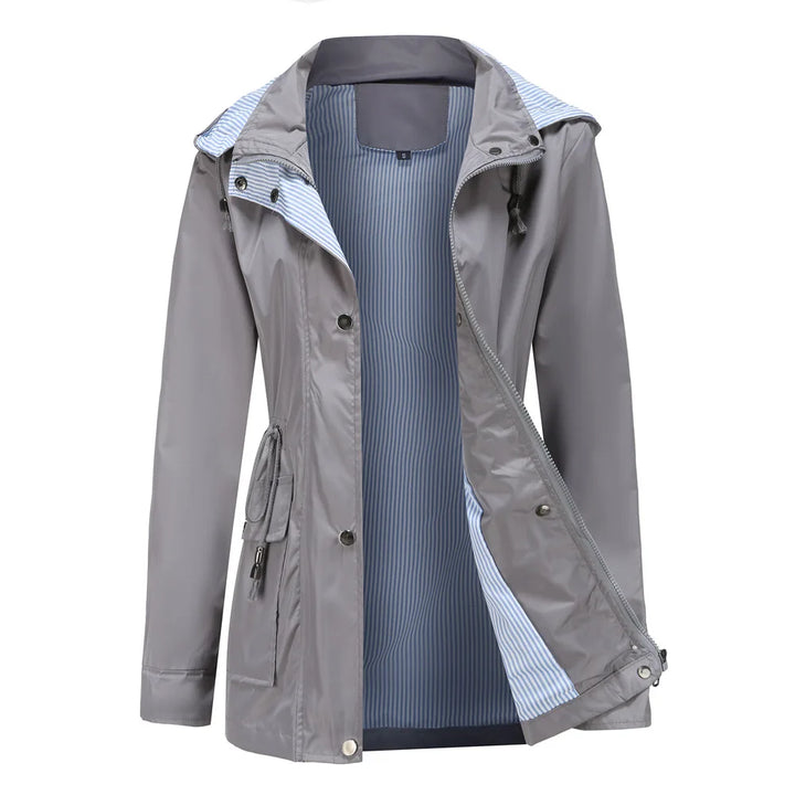 Regenjacke mit Kapuze für Damen | Mit Reißverschluss