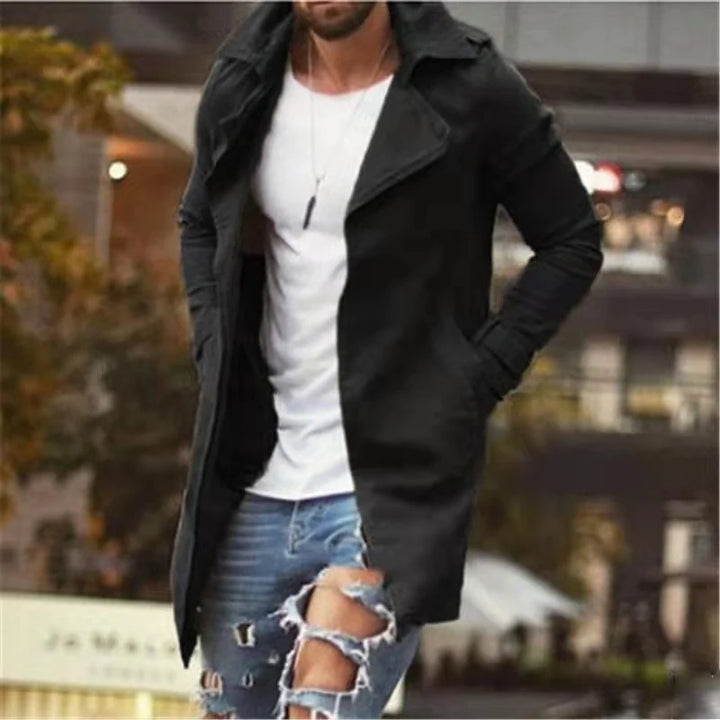 Herren-Trench Coat mit langen Ärmeln | Fronttaschen