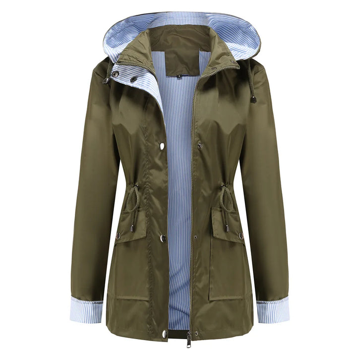 Regenjacke mit Kapuze für Damen | Mit Reißverschluss