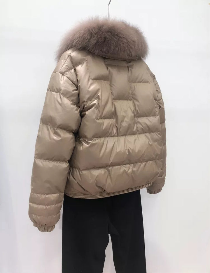 Damen Dicke Weinlese-Daunenjacke | Warme