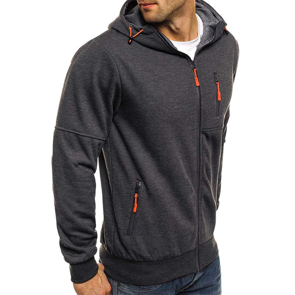 Herren Lässige Winterjacke mit Reißverschluss | Kapuze
