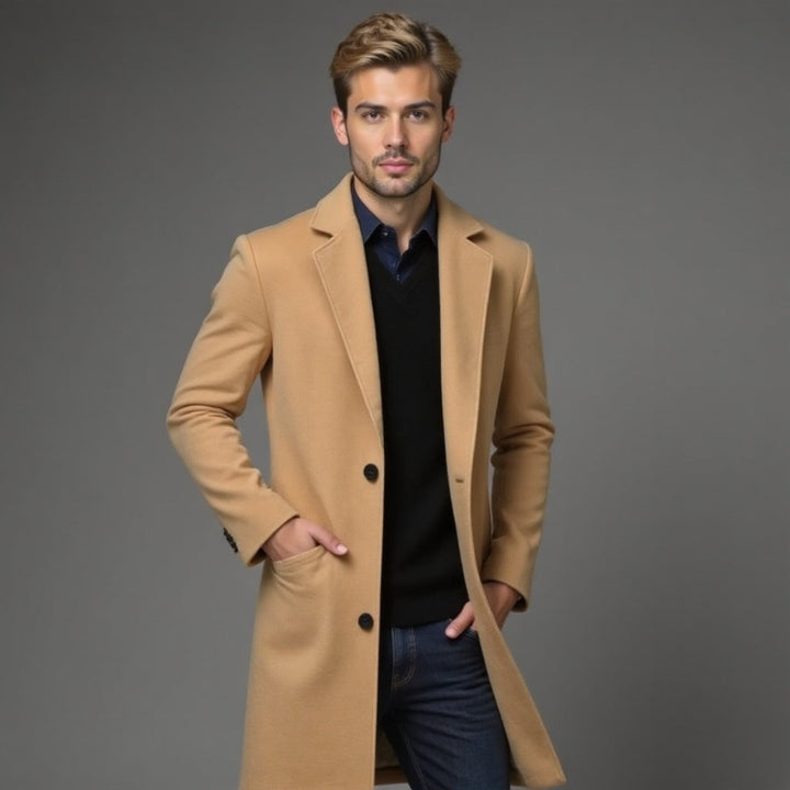 Herren Klassisch Schmaler Schnitt Formeller Trench Mantel | Winter