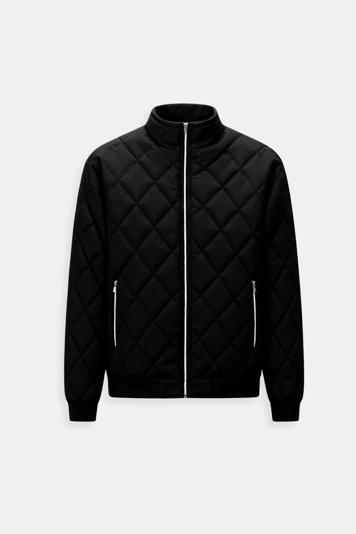 Stehkragen Winter Steppjacke für Herren | Schwarz