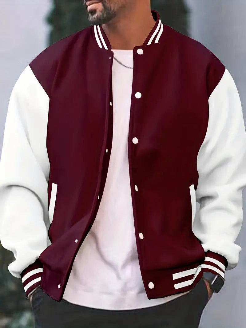 Herren Knopf Daunen Schlanke Passform Jacke | Lange Ärmel