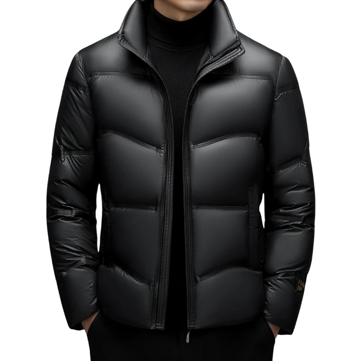 Herren Winter Glänzende Pufferjacke | Reißverschluss