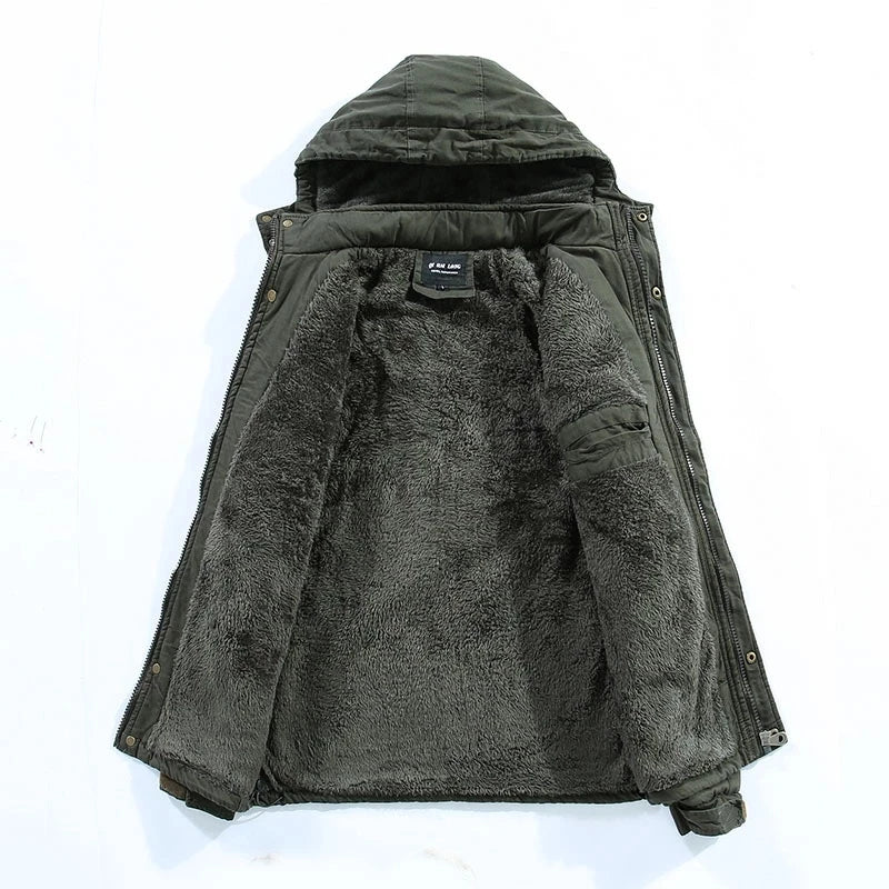 Herren Winter Langarm Jacke mit Kapuze | Warme