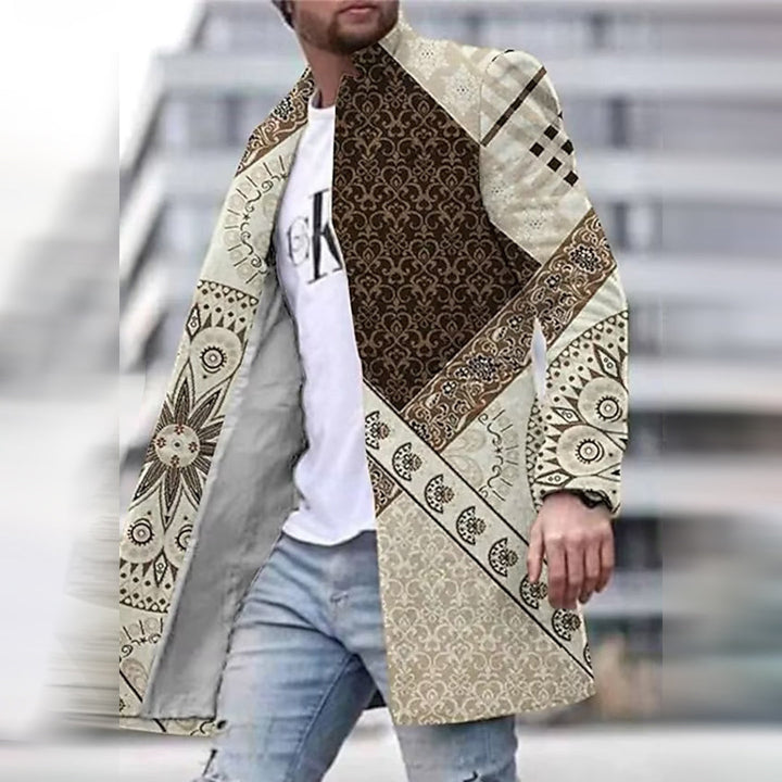 Herren Langer Bedruckter Mantel | Lange Ärmel