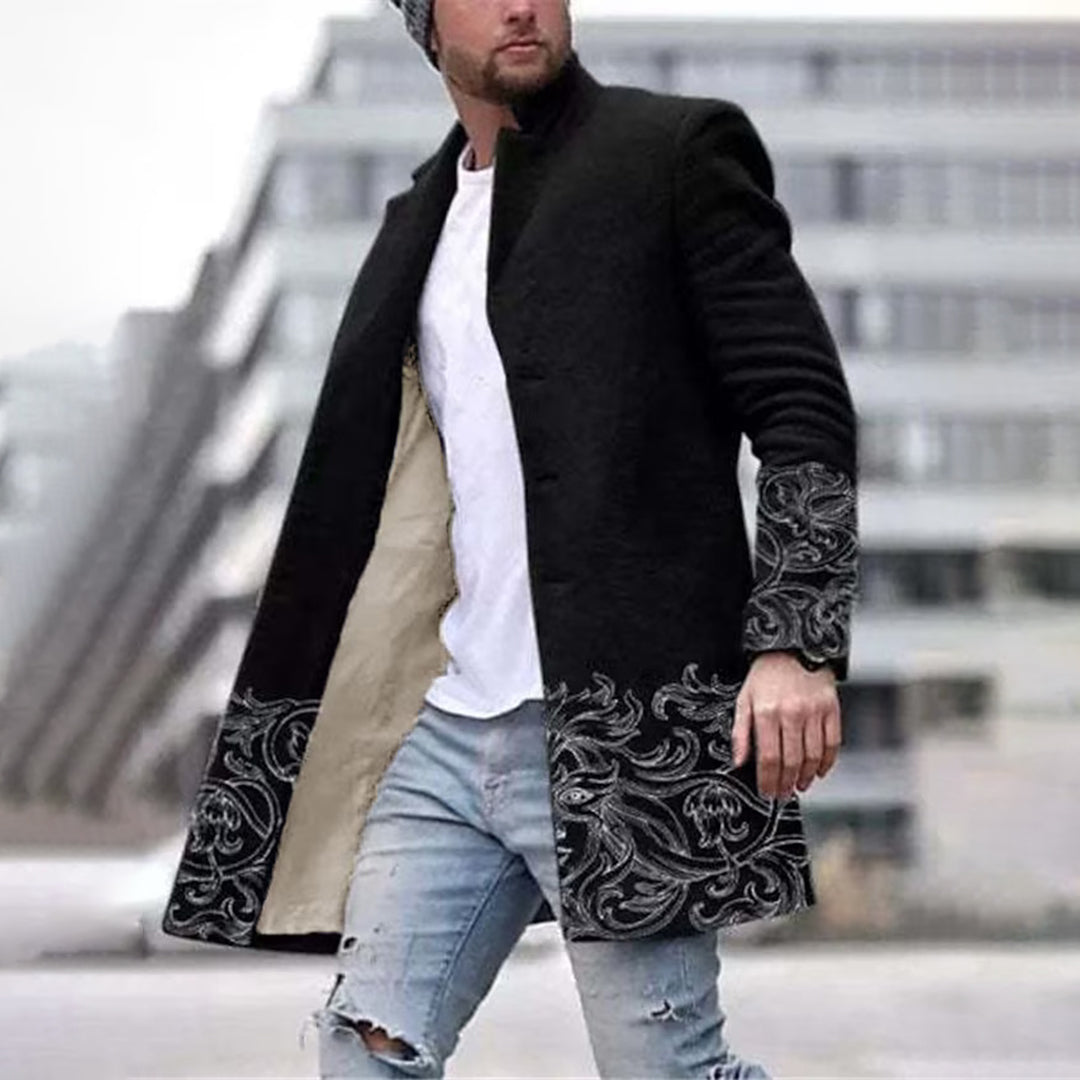 Herren Langer Bedruckter Mantel | Lange Ärmel