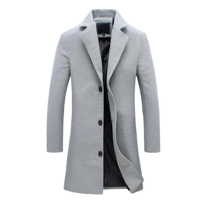Herren Klassischer Langer Mantel | Schlanke Passform