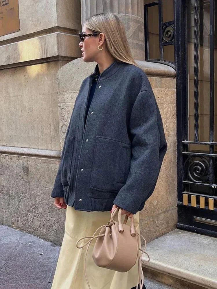 Langärmlige Woll Jacke für Damen | Zeitlos