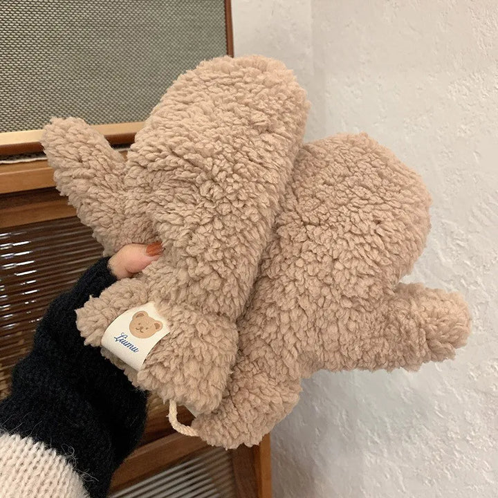Weiche und warme teddy handschuhe