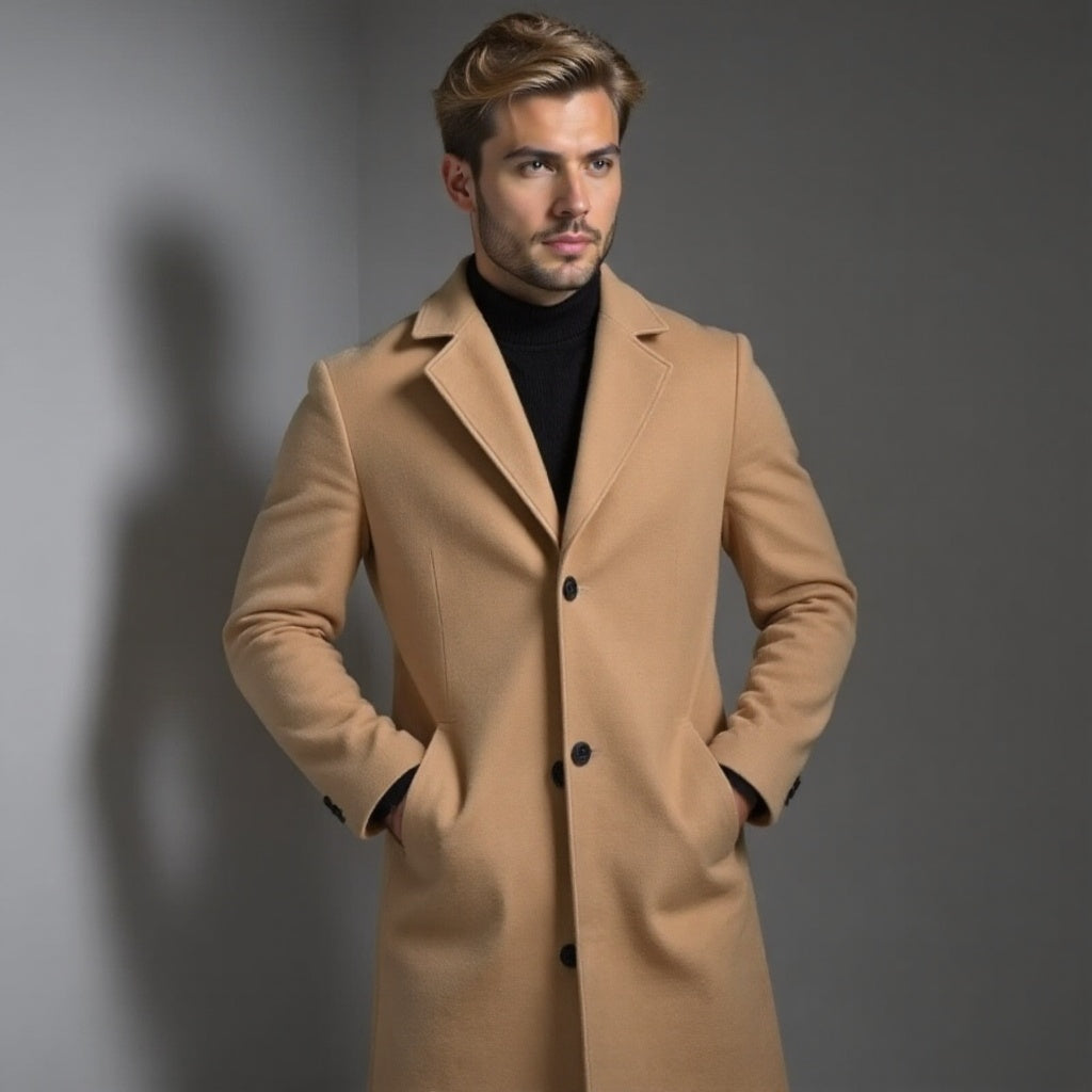 Herren Klassisch Schmaler Schnitt Formeller Trench Mantel | Winter