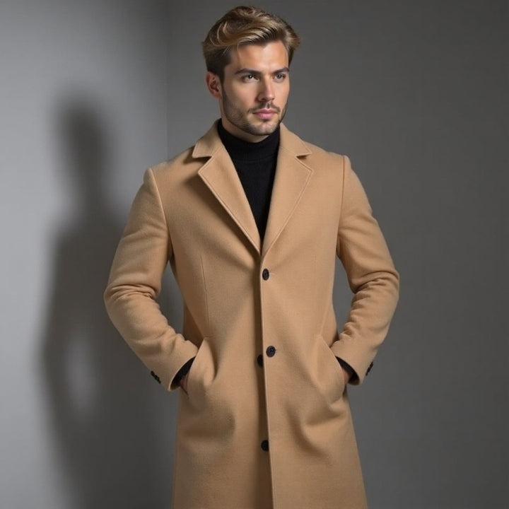 Herren Klassisch Schmaler Schnitt Formeller Trench Mantel | Winter
