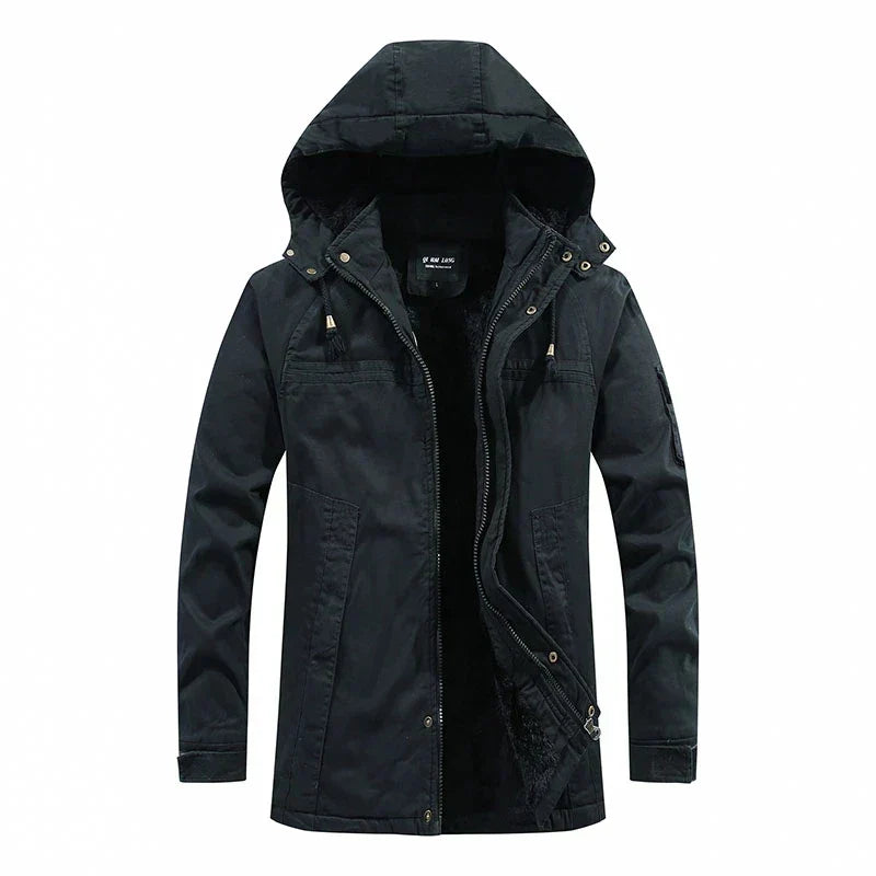Herren Winter Langarm Jacke mit Kapuze | Warme