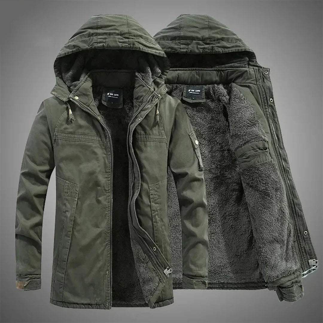Herren Winter Langarm Jacke mit Kapuze | Warme