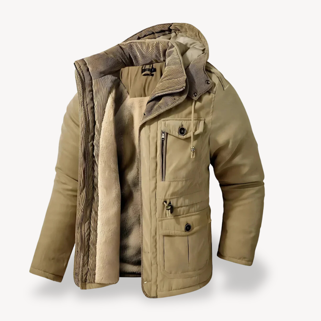 Herren Jacke mit Kapuze und mehreren Taschen | Winter