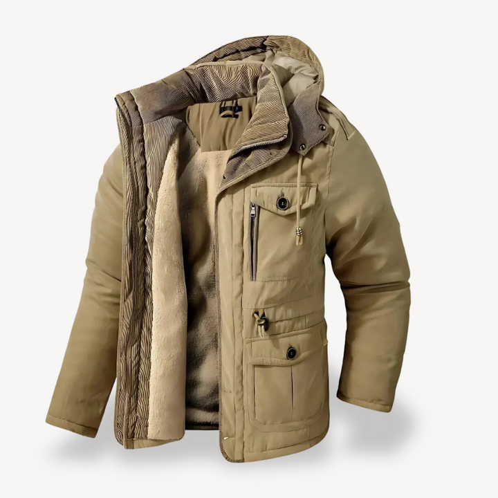Herren Jacke mit Kapuze und mehreren Taschen | Winter