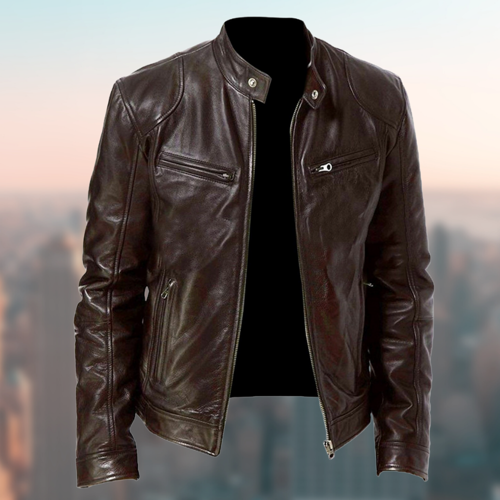 Herren Elegante Biker Jacke | Multitaschen