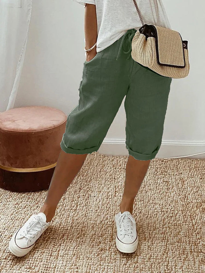 Baumwoll- und Leinen-Shorts für Damen