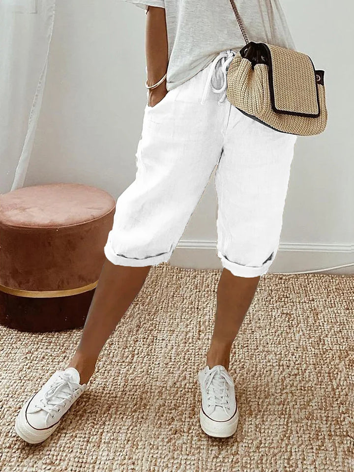 Baumwoll- und Leinen-Shorts für Damen