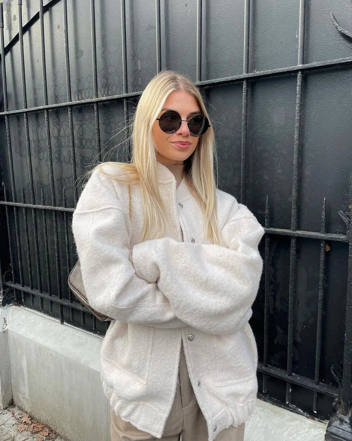 Langärmlige Woll Jacke für Damen | Zeitlos