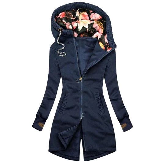 Damen Elegante Lange Kapuzen Jacke | Stilvoll