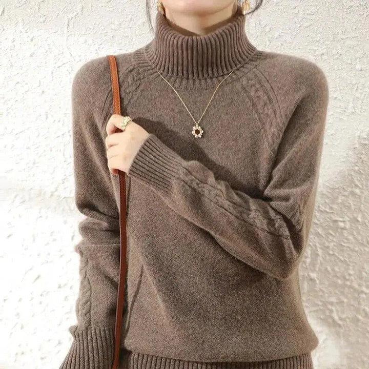 Rollkragenpullover aus kaschmir für damen
