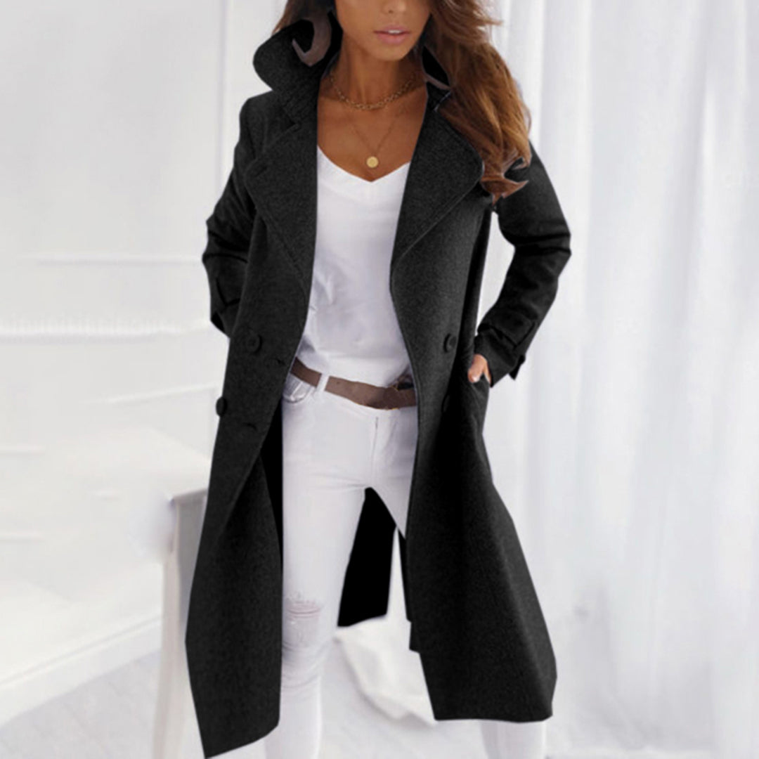 Damen Langer Trenchmantel mit Knopfleiste | Stilvoll