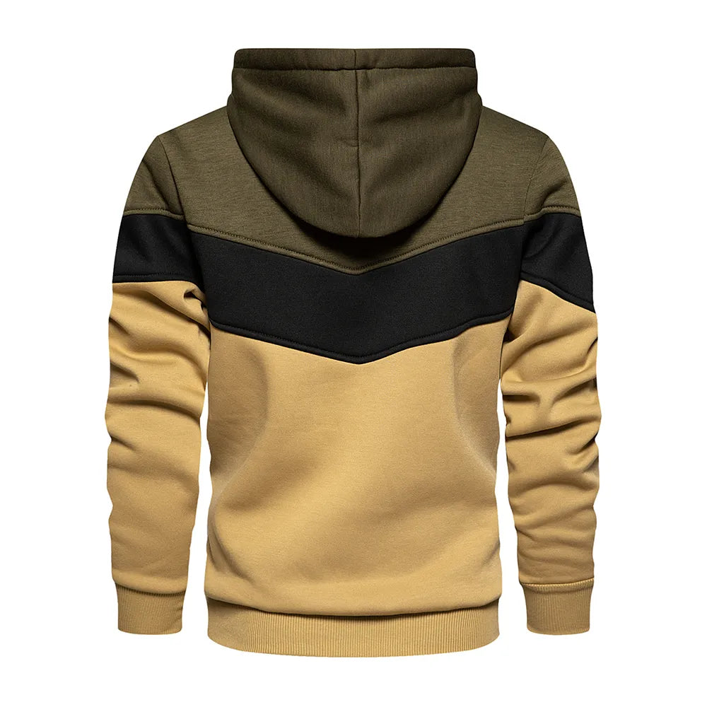 Warmer patchwork-hoodie für herren