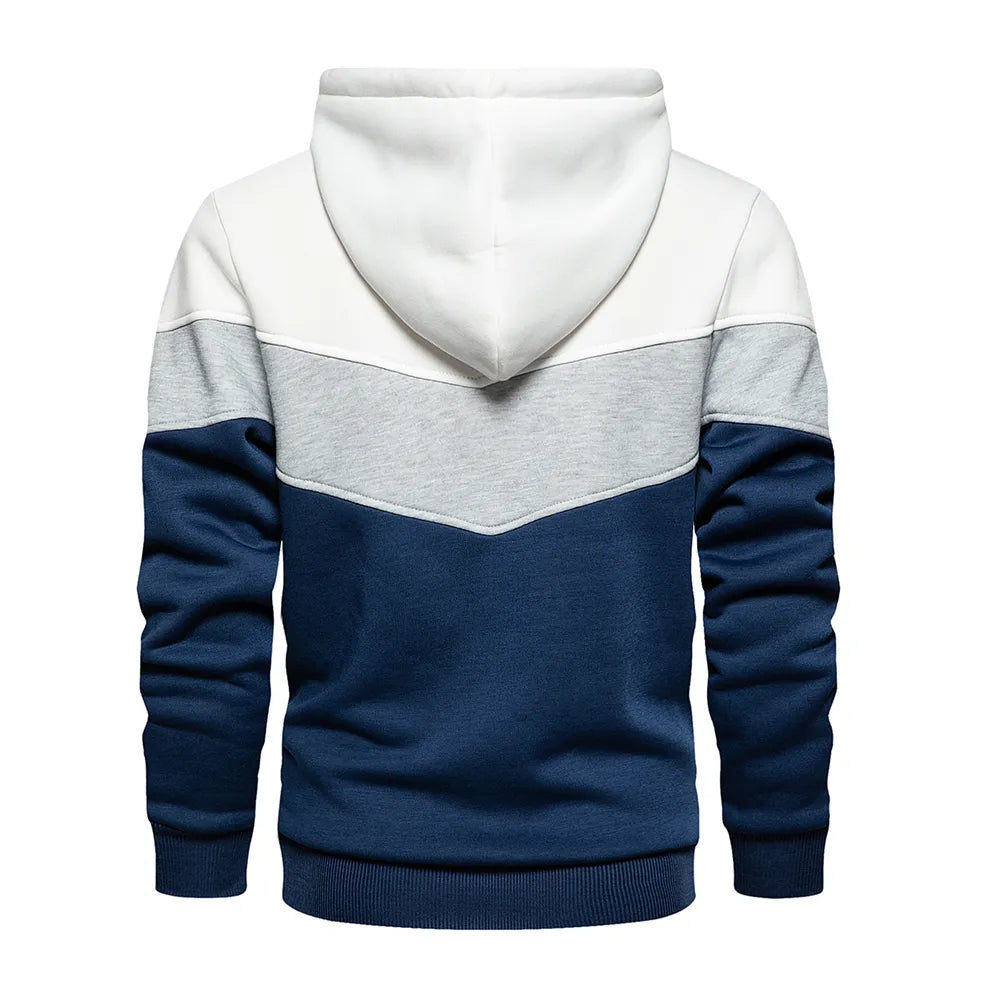Warmer patchwork-hoodie für herren
