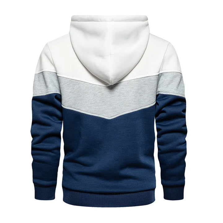 Warmer patchwork-hoodie für herren