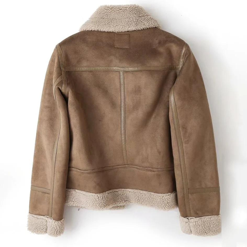 Damen Weinlese Reißverschlusstaschen Jacke | Winter