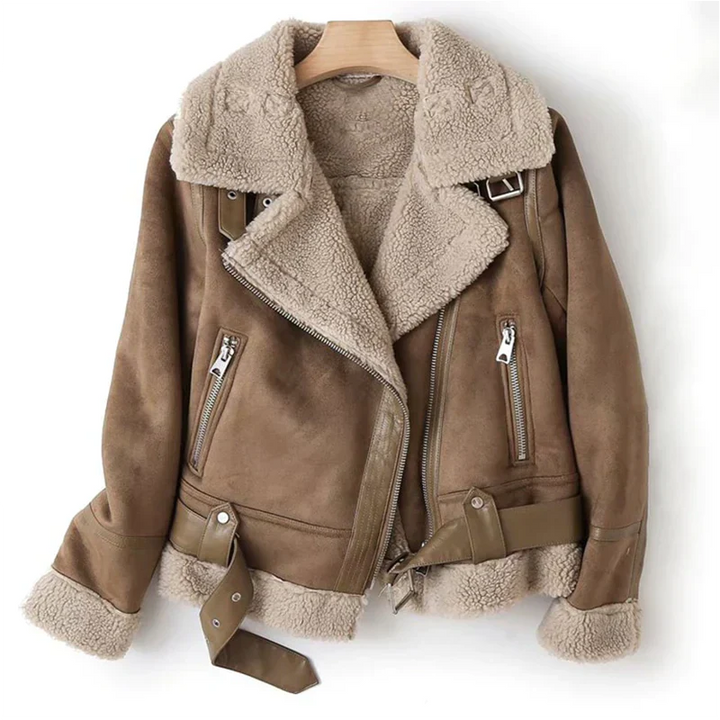 Damen Weinlese Reißverschlusstaschen Jacke | Winter