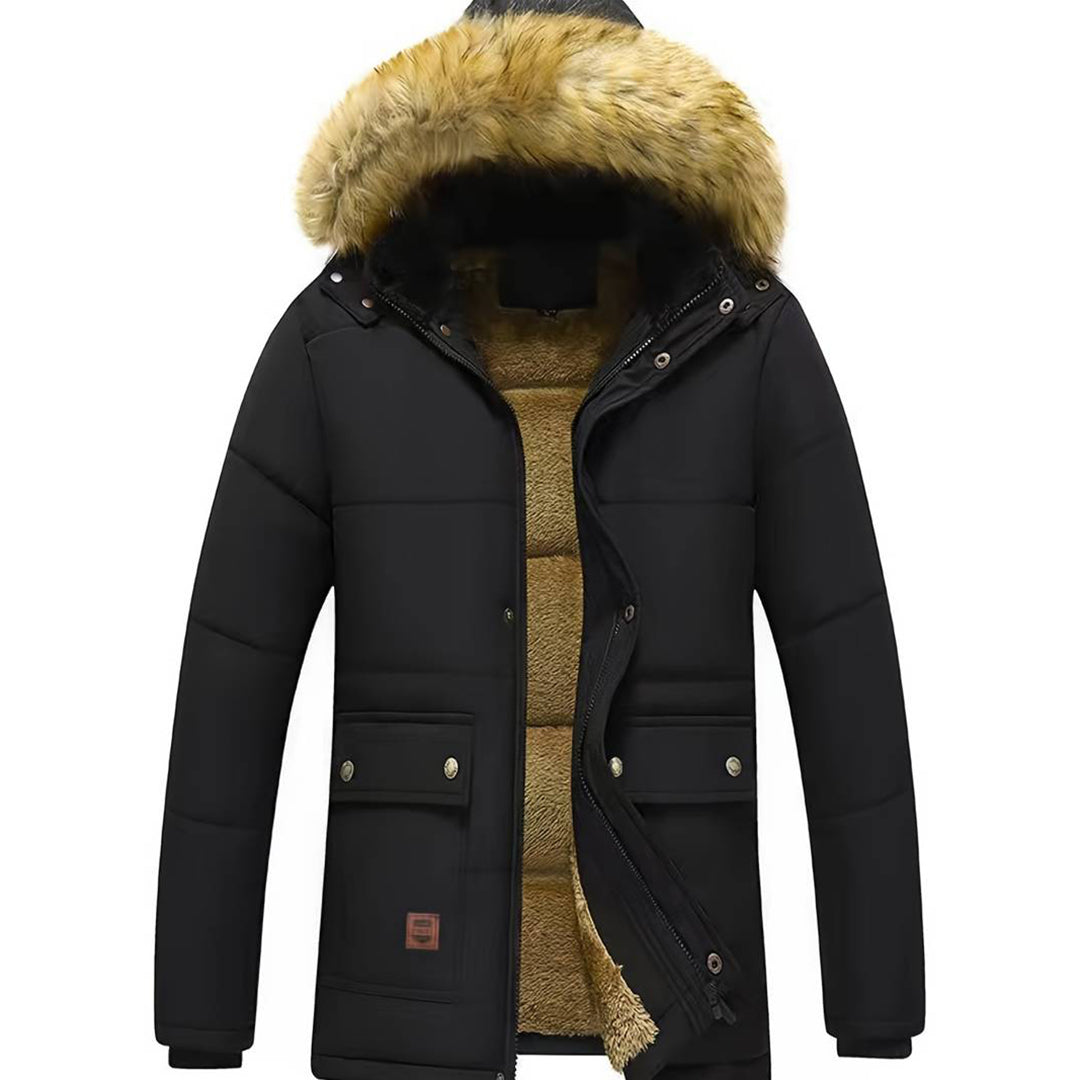 Herren Parka Jacke mit Kapuze | Lange Ärmel