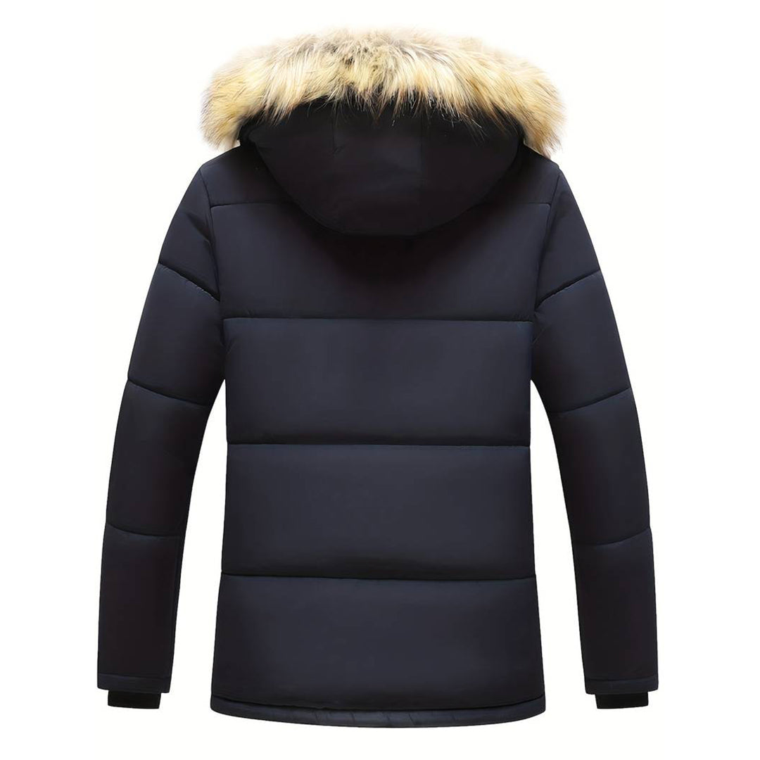 Herren Parka Jacke mit Kapuze | Lange Ärmel