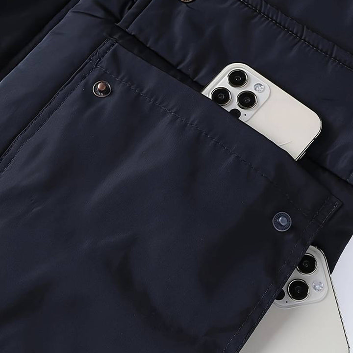 Herren Parka Jacke mit Kapuze | Lange Ärmel