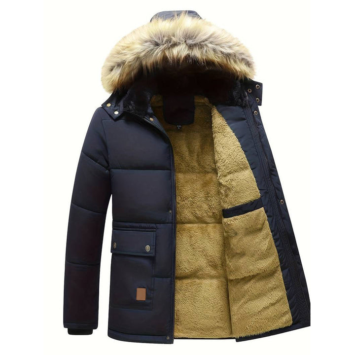 Herren Parka Jacke mit Kapuze | Lange Ärmel