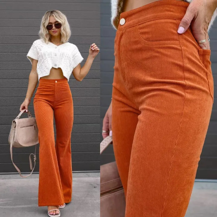 Elegante schlaghosen mit hoher taille