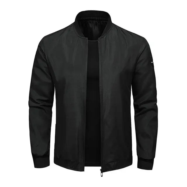 Herren Stehkragen Bomber Jacke | Reißverschluss